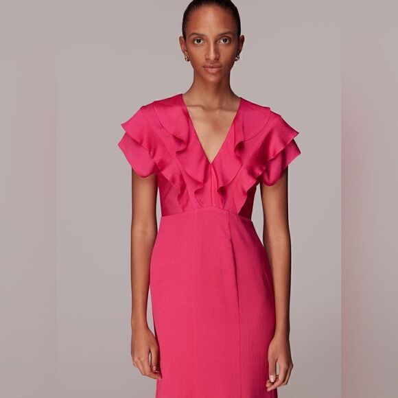 ADELINE FRILL MIDI DRESS - - Picture 2 of 7